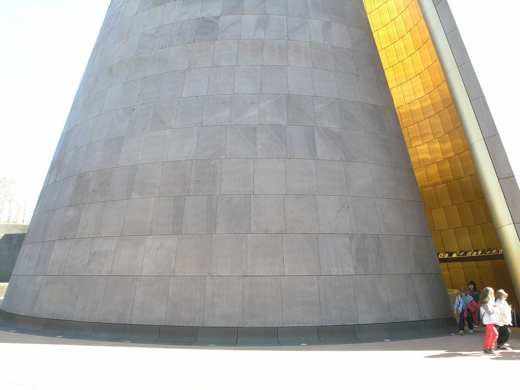 Volvic lava building